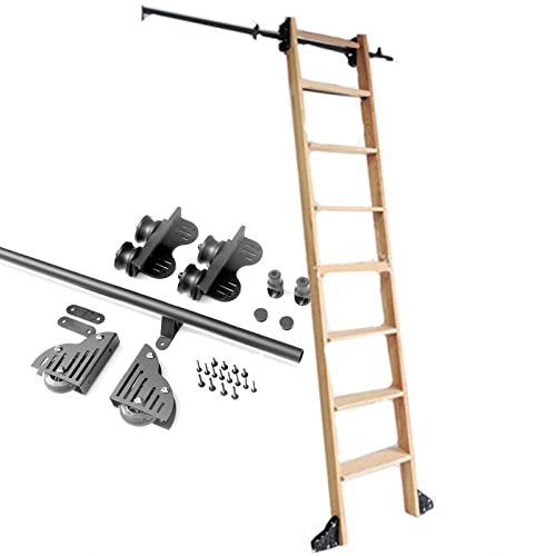 Kit de herrajes para escalera deslizante de tubo redondo con ruedas retráctiles 2