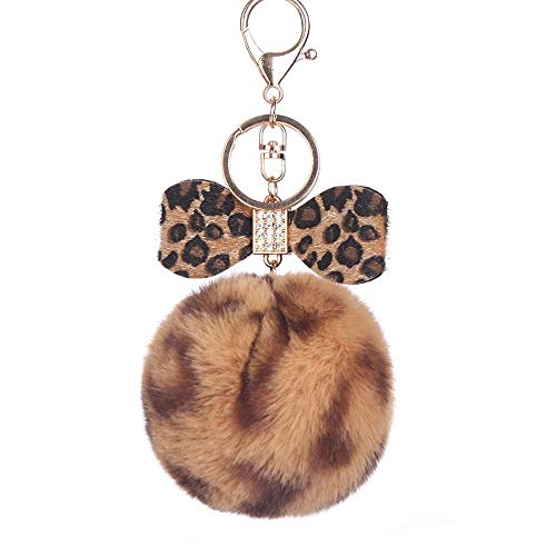 Leedy - Llavero con diseño de leopardo, para coche, diseño de leopardo, con arco, llavero y cartera para teléfono con colgante para coche, unisex, joyería