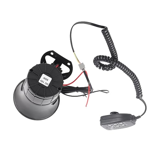 AOWINHIT Claxon para coche, 6 tonos, alarma de emergencia, alarma de emergencia, sirena de extinción automática de incendios, 50 W, 120 dB, altavoz para 12 V, universal, ABS duradero + metal