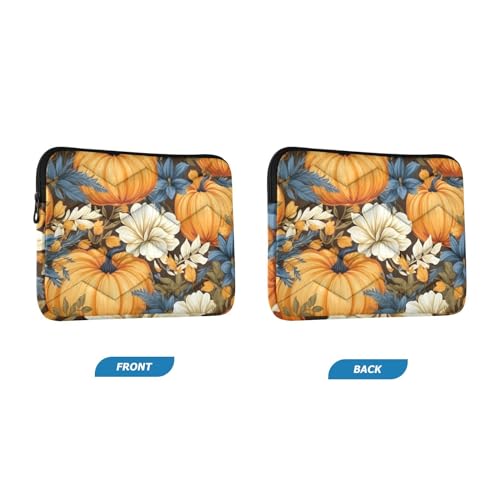 Funda para portátil 13-14 pulgadas con estampado de calabazas y flores miniatura 2