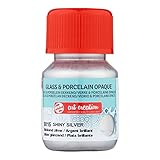 Talens Art Creation   Peinture opaque pour verre & porcelaine 30 ml   Argent brillant   8015   Pour verre, porcelaine et céramique   20 couleurs disponibles