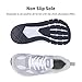 IIV Wide Toe Box Shoes for Women | Arch Support Walking Tennis Sneakers | Orthotic Leather Shoes for Bunions, Plantar Fasciitis, Flat Feet GreyWhite US 8.5
