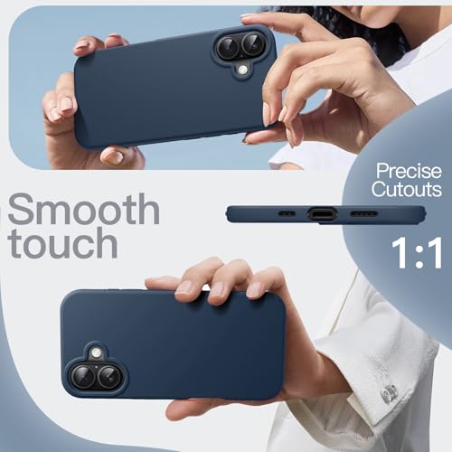 Image of JETech Liquid Silicone Case for iPhone 17 6.3-Inch, Silky Soft Touch Full-Body Protection, Anti-Scratch Shockproof Phone Cover with Microfiber Lining (Navy Blue)
