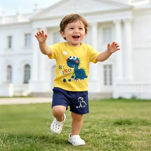 Image of Baby Toddler Boys 4 PCs T-shirts and Shorts Set Summer Clothes Outfit