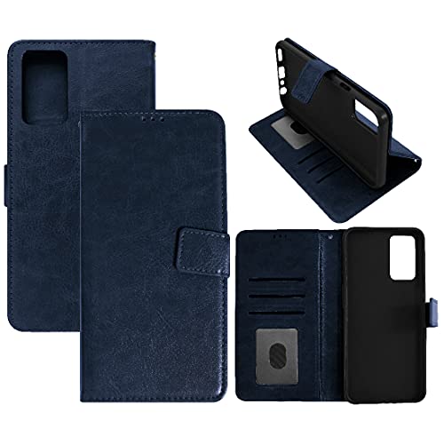 Image of Flip Cover Compatible with Realme X7 Max 5G / Realme GT 5G | Premium Leather Finish | Inbuilt Pockets & Stand | Flip Cover Back Case for Realme X7 Max 5G / Realme GT 5G (Blue)