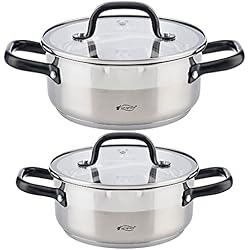 Cacerolas Eterna San Ignacio 2X CACEROLAS 20-24CM CON TAPA DE ACERO INOXIDABLE APTAS PARA INDUCCIÓN, PK4641