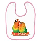 Mygoodprice Bavoir bébé imprimé inséparables Rose