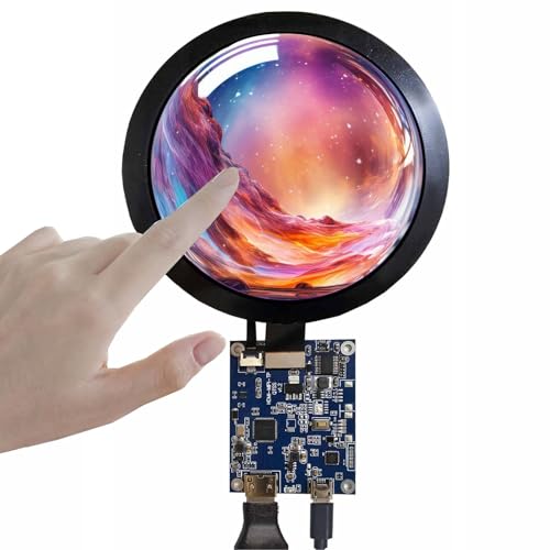 Image of 5 inch 1080x1080 350nit IPS MIPI Round LCD Touch Screen | and 50 pins H /D Controller Board