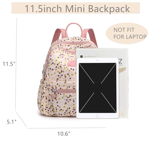 Image of Tanweibago Mini Nylon Women Backpacks,11L Small Ladies backpacks Casual Lightweight Women Shopping Travel Daypack (A-Black White)