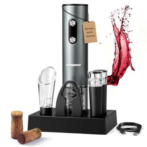Amzpass Rechargeable Electric Wine Opener, Automatic Wine Bottle Opener Set