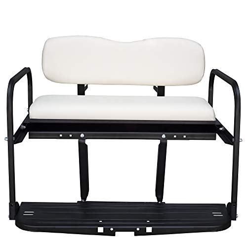 Gusto™ Ezgo Txt Golf Cart Flip Folding Rear Back Seat Kit - White #TOP2
