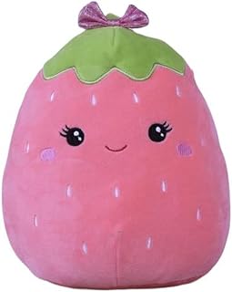 Squishmallow Oficial Kellytoy Food Squad Plush Toys Soft Plush Animal (8 Inch, Suzy Strawberry (Scented))