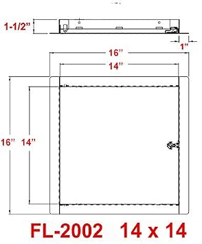 Premier Flush Access Panel, 14x14, Steel, FL-2002 Series, Keyed Latch