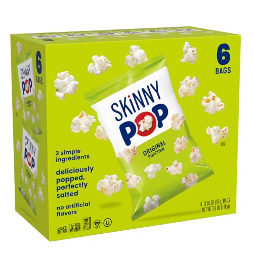SKINNYPOP Original, Gluten Free Popcorn Bags, .65 oz (6 Count) | Snack box, Healthy Snacks for Adults, Vegan, For School and Office, 0.65 oz, 6 Skinny Pop Individual Bags - image 4