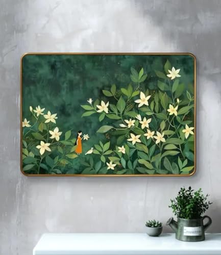 Scène de jardin en peinture réelle pour créer un salon chaleureux et nature