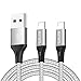 Produktbild AVIWIS Phone Ladekabel [2Pack 3M] Nylon Phone Kabel USB Ladekabel Kompatibel für Phone 11, 11 Pro, 8, 8 Plus, 7, 7 Plus, 6s, 6s Plus, 6, 6 Plus, 5s, 5c, 5 - Silber