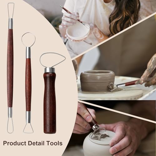 image for Amrules Clay Tools Kit, 43 PCS Red Pottery Tools, Practical Polymer Cl