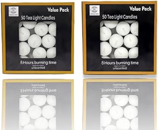 Requisite Needs Tea Light Candles 8 Hour Burn Time White Unscented (Pack of 50)