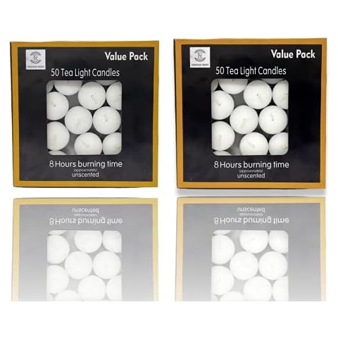 Requisite Needs Tea Light Candles 8 Hour Burn Time White Unscented (Pack of 100) Cover