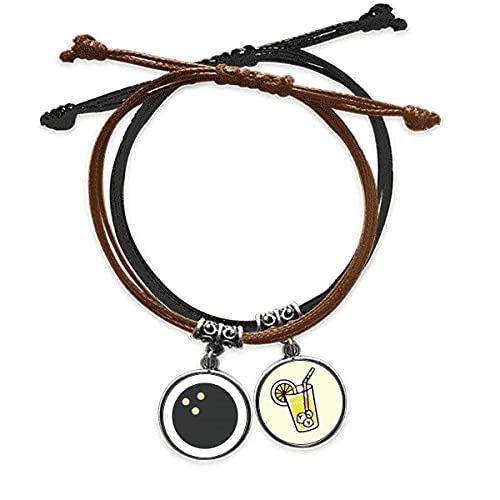Bracelet corde sport bowling ajustable anti-irritation en cuir et textile