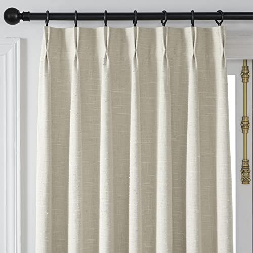 Maison Colette Pinch Pleat Linen Texture Sheer Curtain for Bedroom,Back Tab 102 inches Long Window Drapes for Living Room, 2 Panels,40" Width,Linen by Maison Colette - Image 3