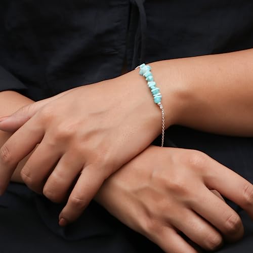 Gempires Natural Clear Quartz Chips Bar Bracelet, Energy Healing Crystals, Birthday, Gift For Her, Gemstone Jewelry 8 Inch Aa+ Quality (Clear Quartz) #TOP5