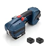 Empacadora eléctrica V2, flejadora automática, portátil, fleje de acero para plástico PET y fleje de PP, flejadora de fusión en caliente sin hebillas, embaladora automática(Dual batteries)