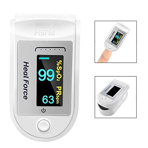 globalqi Oxímetro de Pulso, oxímetro de Pulso portátil Profesional, Pantalla OLED para mediciones de frecuencia del Pulso (PR) y saturación de oxígeno (Spo2)