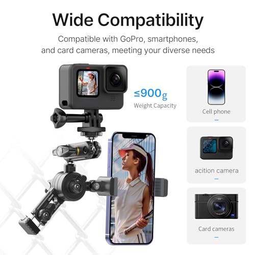 Image of Baseball Fence Mount Holder for Action Cameras - ULANZI CM010 Action Cam Fence Clamp Mount Phone Holder Video Accessories