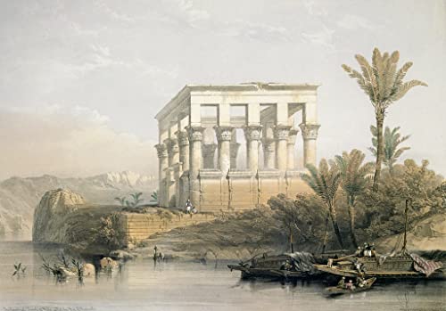 Impression Temple Hypaethral Philae gravure David Roberts sur toile