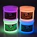 Glow in The Dark Slime Kit 6 Pack, Neon Blue, Green, Pink, Yellow Colors, Non Sticky, Glowing Galaxy Slime Kit for Kids, Kids Party Favors, Goody Bag Fillers, Stress Relief Toys, Holiday Supplies