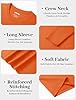 MAGCOMSEN Long Sleeve T Shirt Mens Cotton Crew Neck T-Shirts Comfort Breathable Casual Tops,Orange,L #4