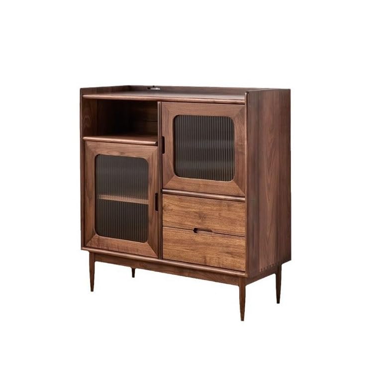 AFGFGHES - Mueble de cocina para aparador de cocina de nogal negro, mesa auxiliar decorativa de madera maciza para sala de estar, mueble de almacenamiento para restaurante, decoración de entrada