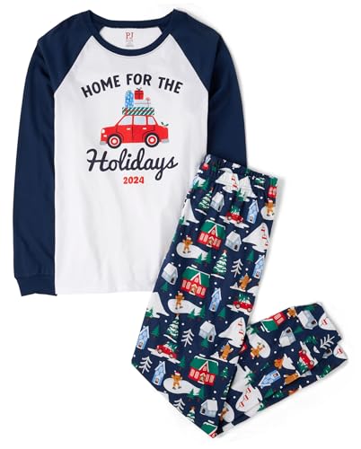 The Children's Place Pyjama famille noël coton bleu M