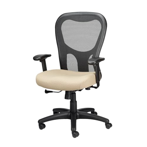 Image of Tempur-Pedic TP9000C Mesh Swivel Task Chair with Tempur Material, Cooling Gel Layer, Adjustable Armrests, and Lumbar Support, Beige