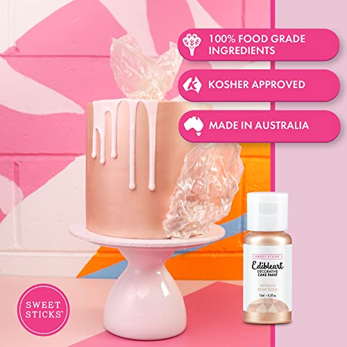 Sweet Sticksメタリック食用アートペイント 15ml ローズゴールド