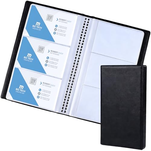 Visitenkarten Aufbewahrung Visitenkartenmappe für 120 Karten PU-Leder Visitenkartenhalter Visitenkartenbox Visitenkartenetui Visitenkarten-Organizer für Büro und Praxis Visitenkartenbuch