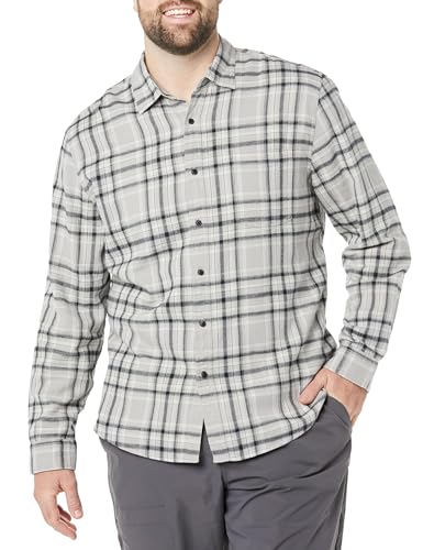 Image of Amazon Essentials Men's Regular Fit Long-Sleeve Flannel Shirt, Soft Brushed Cotton, Lightweight yet Warm