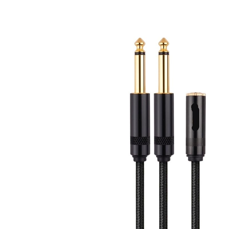 Cavo sdoppiatore audio da 3,5 mm a 6,5 mm, femmina da 3,5 mm a 2 maschi da 6,35 mm, cavo splitter audio per cuffie e adattatore PC
