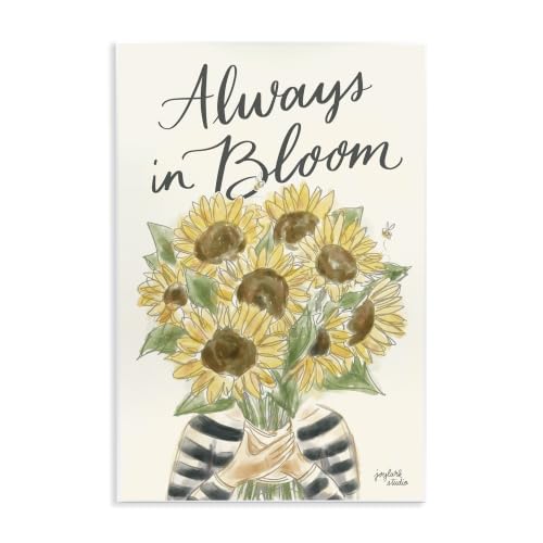 Sunflower Affirmation Floral, 10 x 15 Inch Mounted Print on Wall Plaque