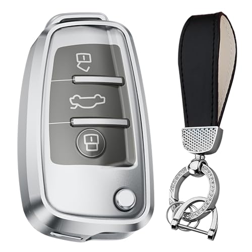 Clé Audi intelligente en métal gris, coque pliante premium pour A3 A4 TT