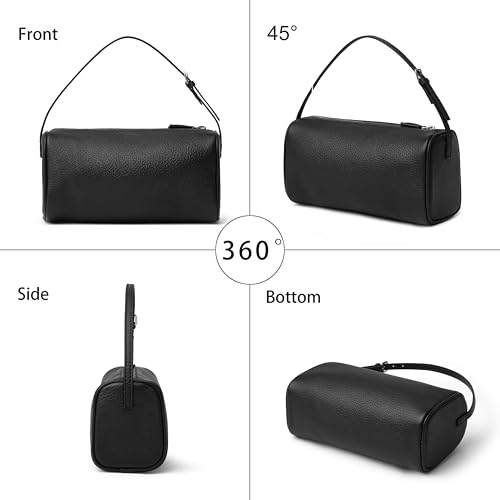 DAILANDO Small Leather Top Handle Hobo Purse for Women, Designer Mini Barrel Boston Crossbody Shoulder Bag With Two Way Strap4