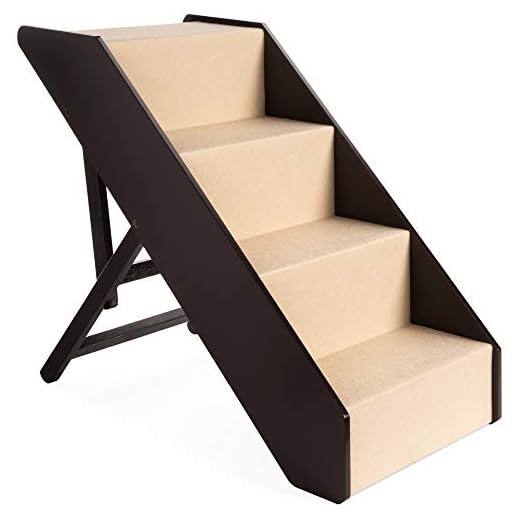 Best Choice Products 4-Step Foldable Adjustable, Non-Slip Wide Wooden Pet Stairs for Living Room, Bedroom, Dog & Cat Sizes Small, Medium, Large w/Carpet, No Assembly, Ideal for Injured, Elderly Pets