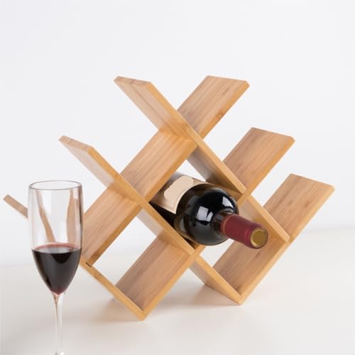 Soporte para botellas de vino de bambú negro miniatura 4