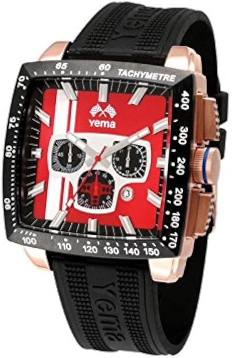 Yema YMHF0809 Men's Watch White / Red : Amazon.co.uk: Watches