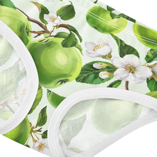 Joisal Flower Toddler Girls Underwear 2t Cotton Panties for Girl Green Apples White Flowers Undies Kids Briefs4