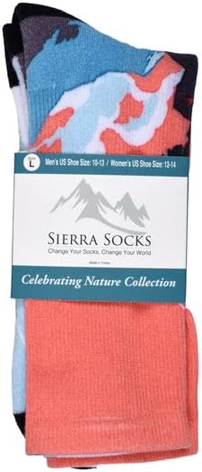 Sierra Socks Alpine Racer Pattern Unisex Socks, Adult Mid Calf Socks, Comes in 1-Pair, 2 Pair & 3 Pair Pack