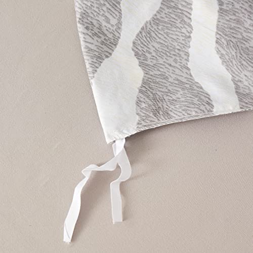 Lightweight Hotel Luxury Duvet Cover 3 Piece Set - Gray And White Leopard Print Ultra Soft Premium Microfiber Breathable Comforter Cover With Zipper Closure, Corner Ties Full/Queen (90X90 Inches) #TOP7