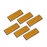 ACROPIX 6 Pcs Rectangular Stick-on Safety Spoke Reflective Self Adhesive Reflector for Gate Posts Cars Trailer Motorcycle Trucks Boat Bicycle Bike Orange Car Parts