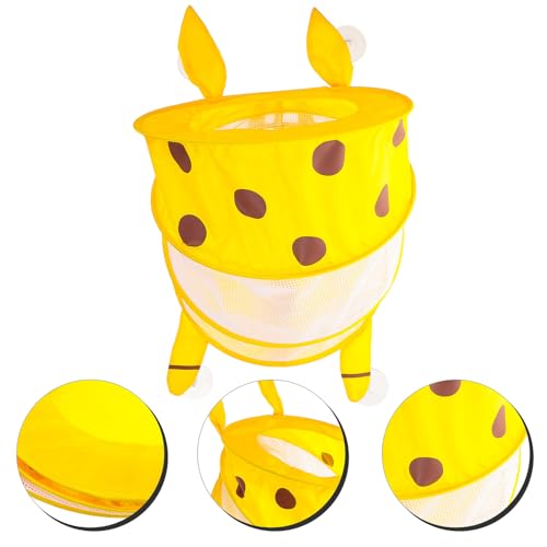 Accessoire rangement suspendu jouets de bain en polyester jaune structure rigide et pliable - 5